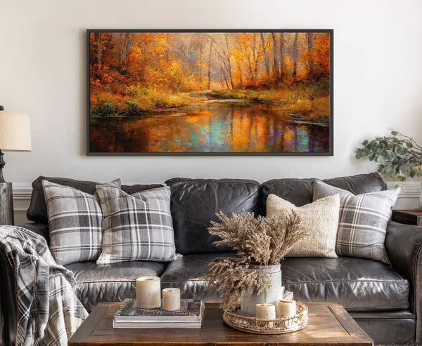 Canvas wall art in interior setting.