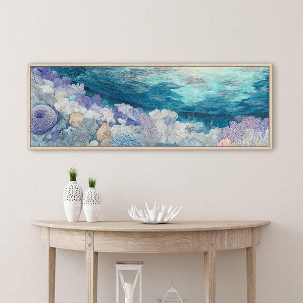 Canvas wall art in interior setting.