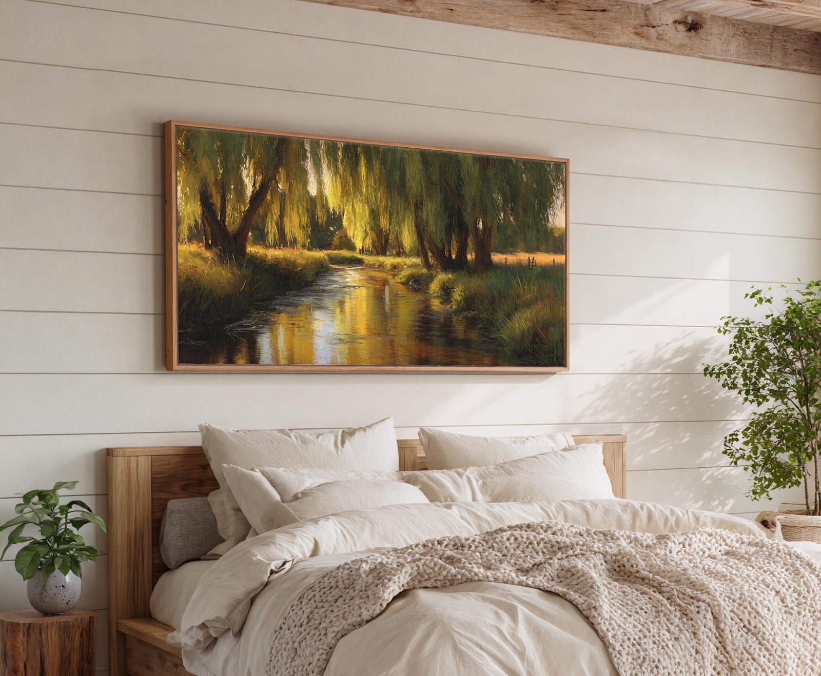 Serene Willow Creek Landscape Canvas Print