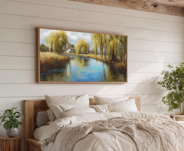 Canvas wall art in interior setting.