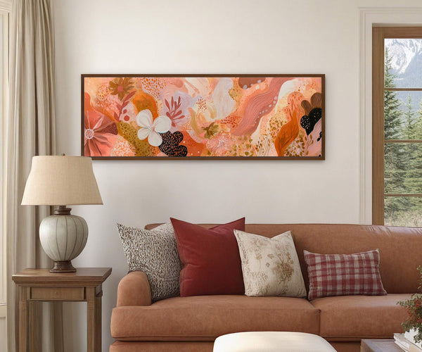 Canvas wall art in interior setting.