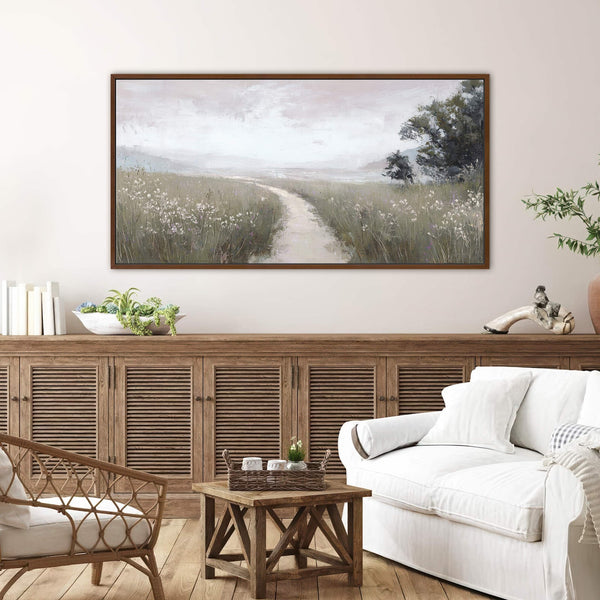 Canvas wall art in interior setting.
