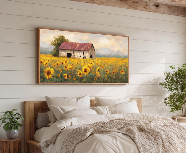 Canvas wall art in interior setting.