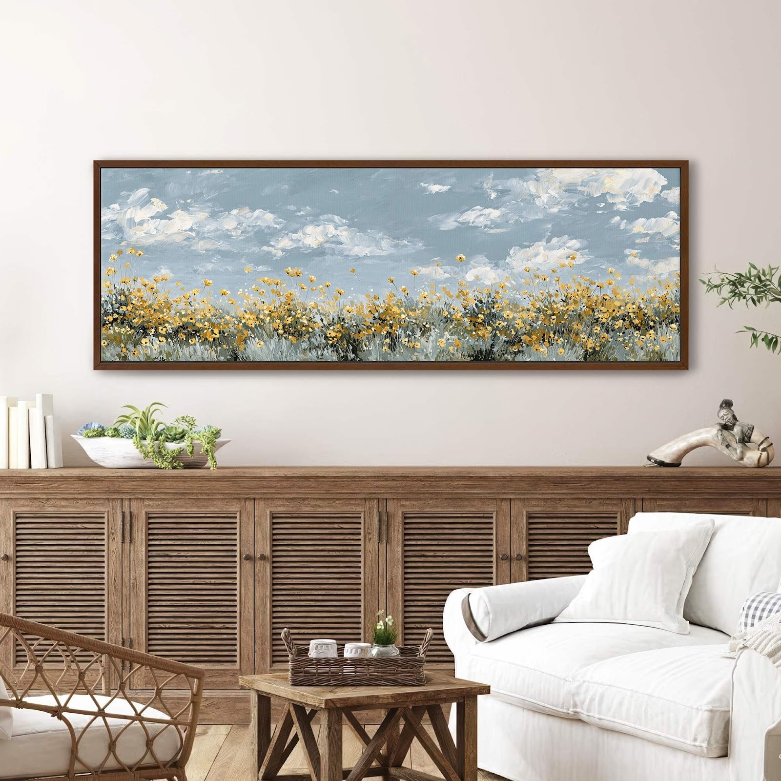 Canvas wall art in interior setting.