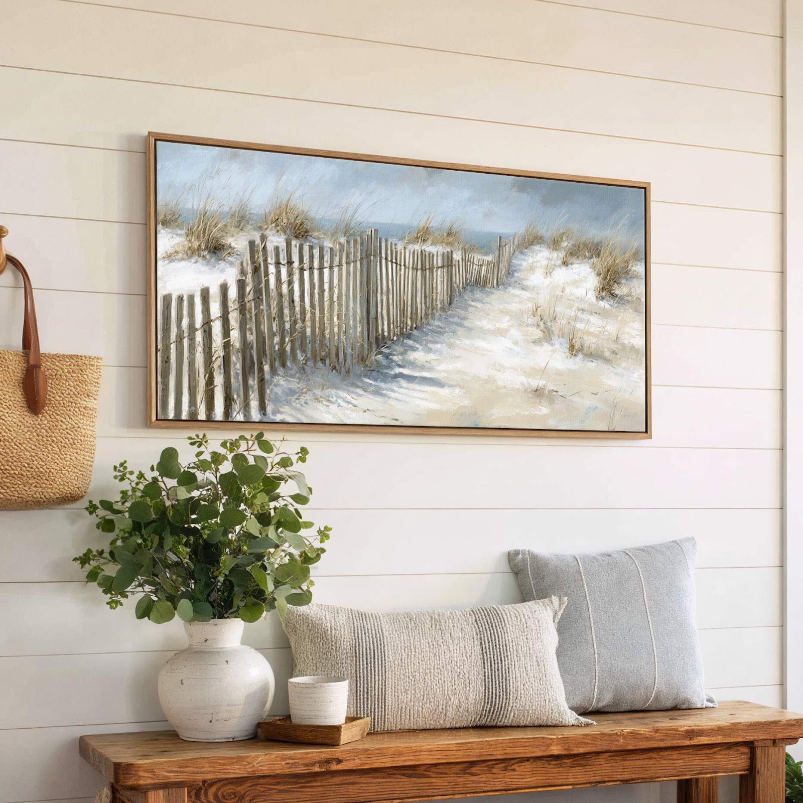 Canvas wall art in interior setting.