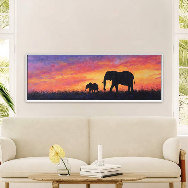 Canvas wall art in interior setting.