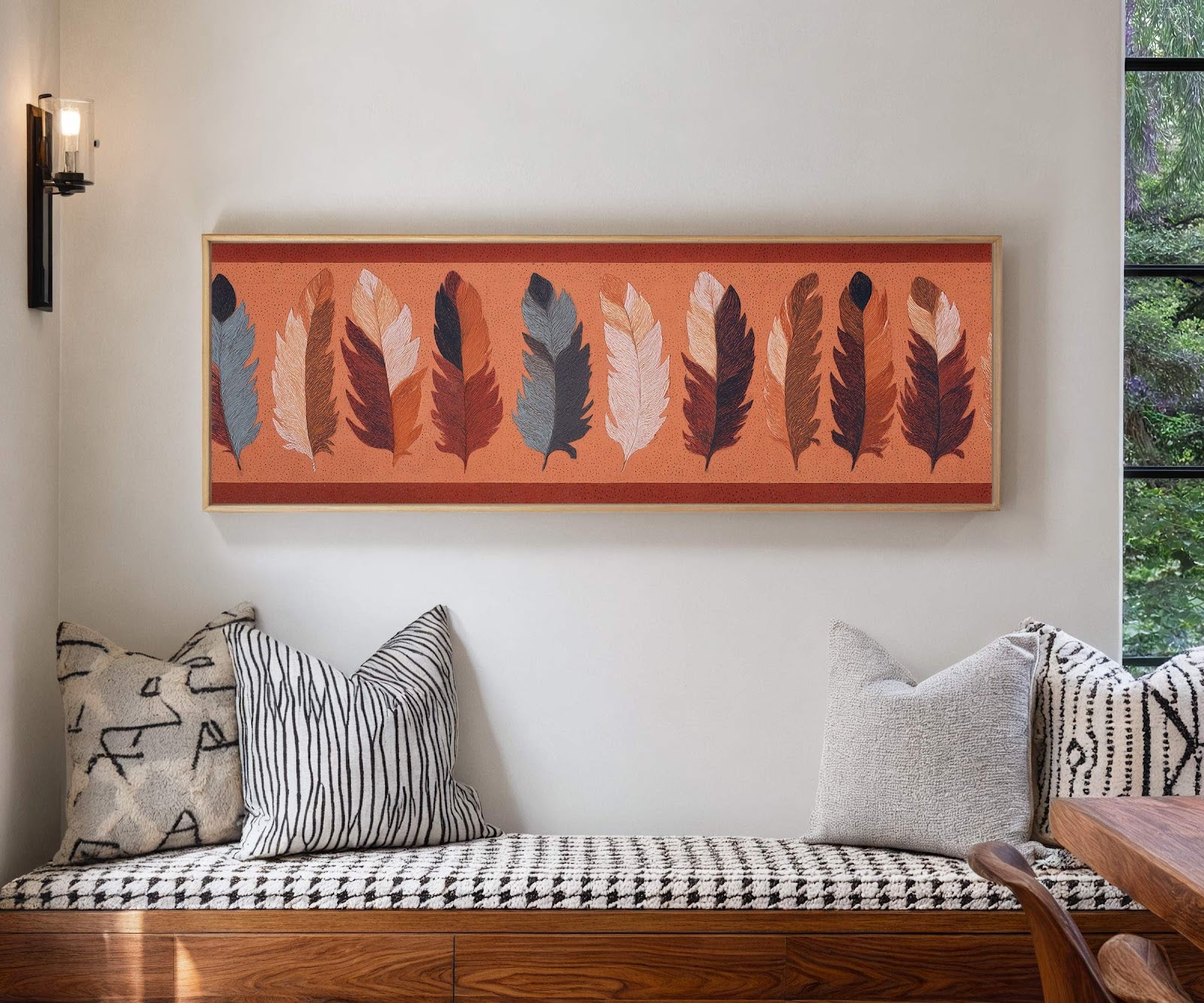 Canvas wall art in interior setting.