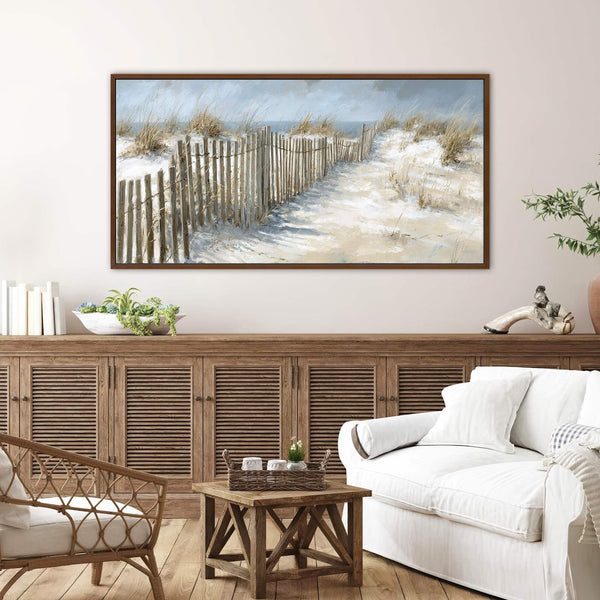 Canvas wall art in interior setting.