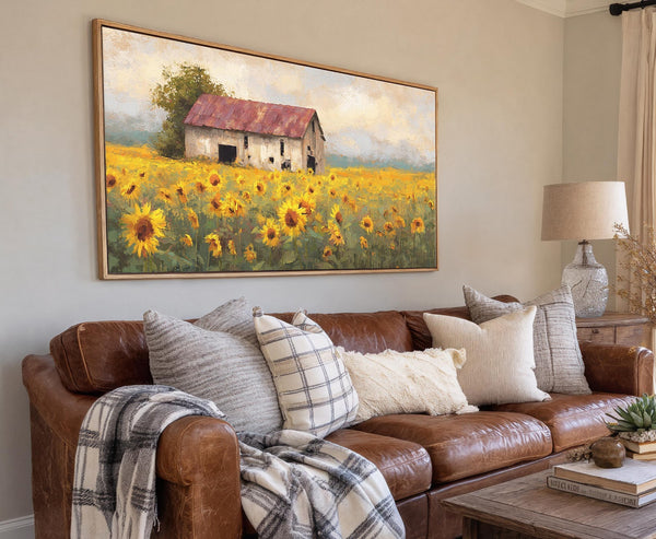 Canvas wall art in interior setting.