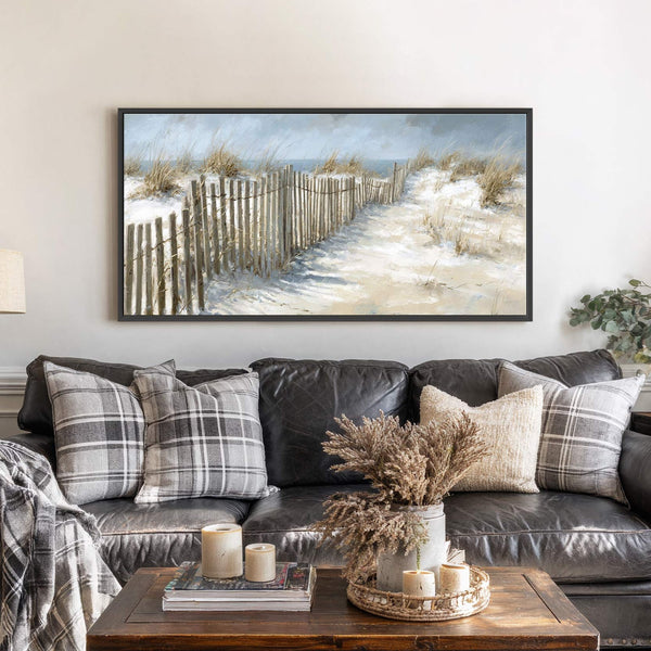 Canvas wall art in interior setting.