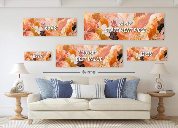 Canvas wall art in interior setting.