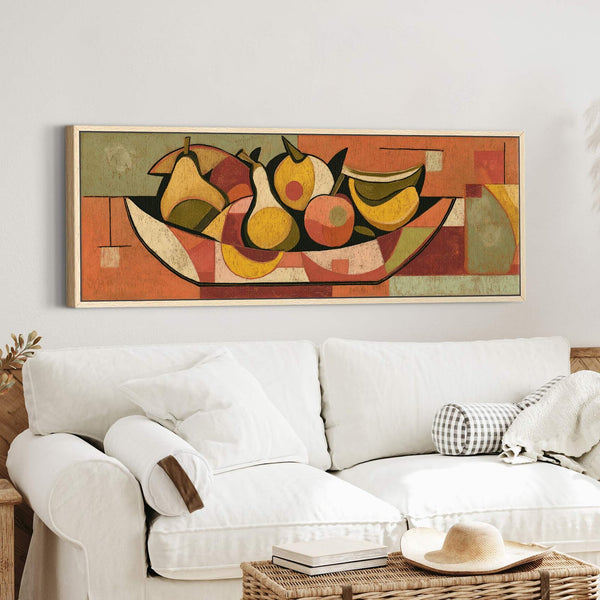 Canvas wall art in interior setting.