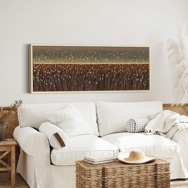 Canvas wall art in interior setting.