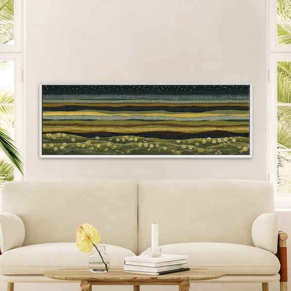 Canvas wall art in interior setting.