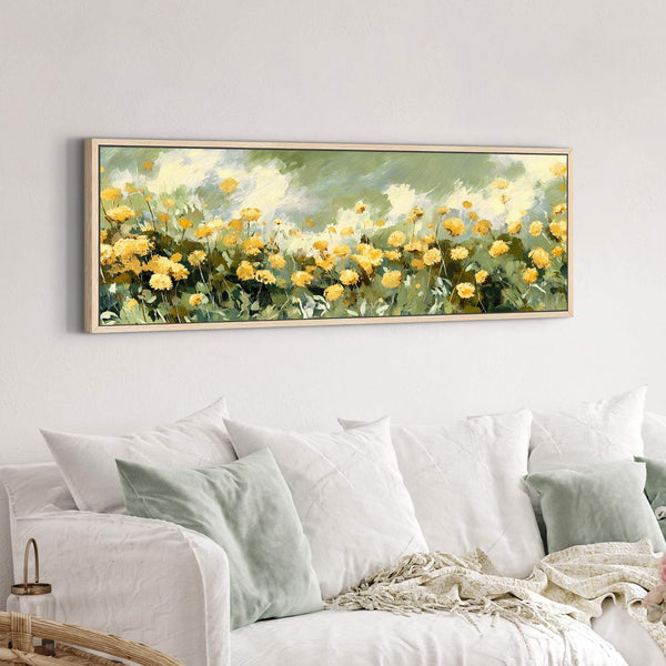 Canvas wall art in interior setting.
