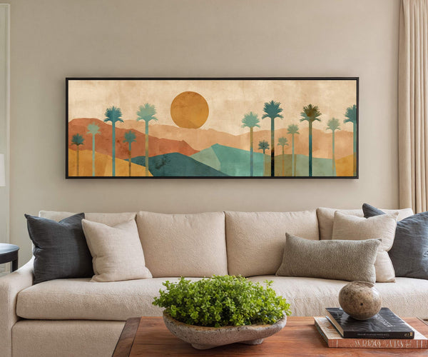 Canvas wall art in interior setting.