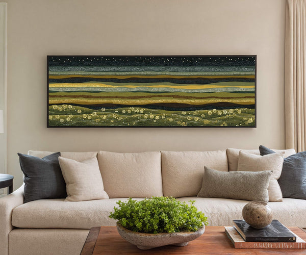 Canvas wall art in interior setting.