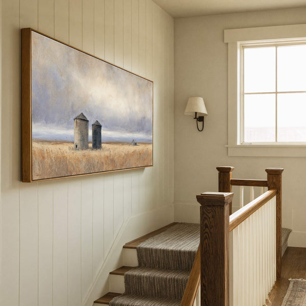 Canvas wall art in interior setting.