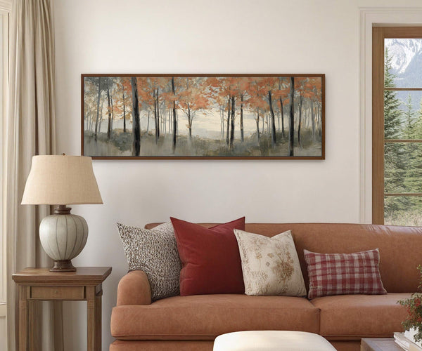 Canvas wall art in interior setting.