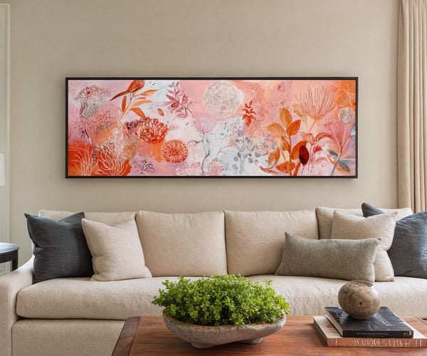 Canvas wall art in interior setting.