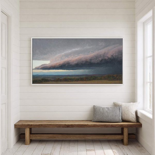 Canvas wall art in interior setting.