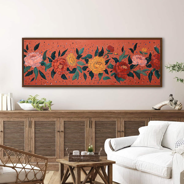 Canvas wall art in interior setting.