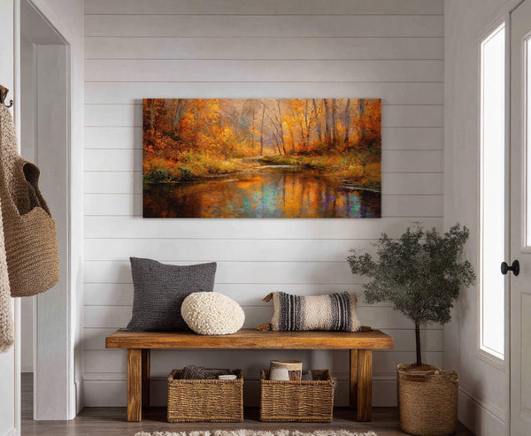 Canvas wall art in interior setting.