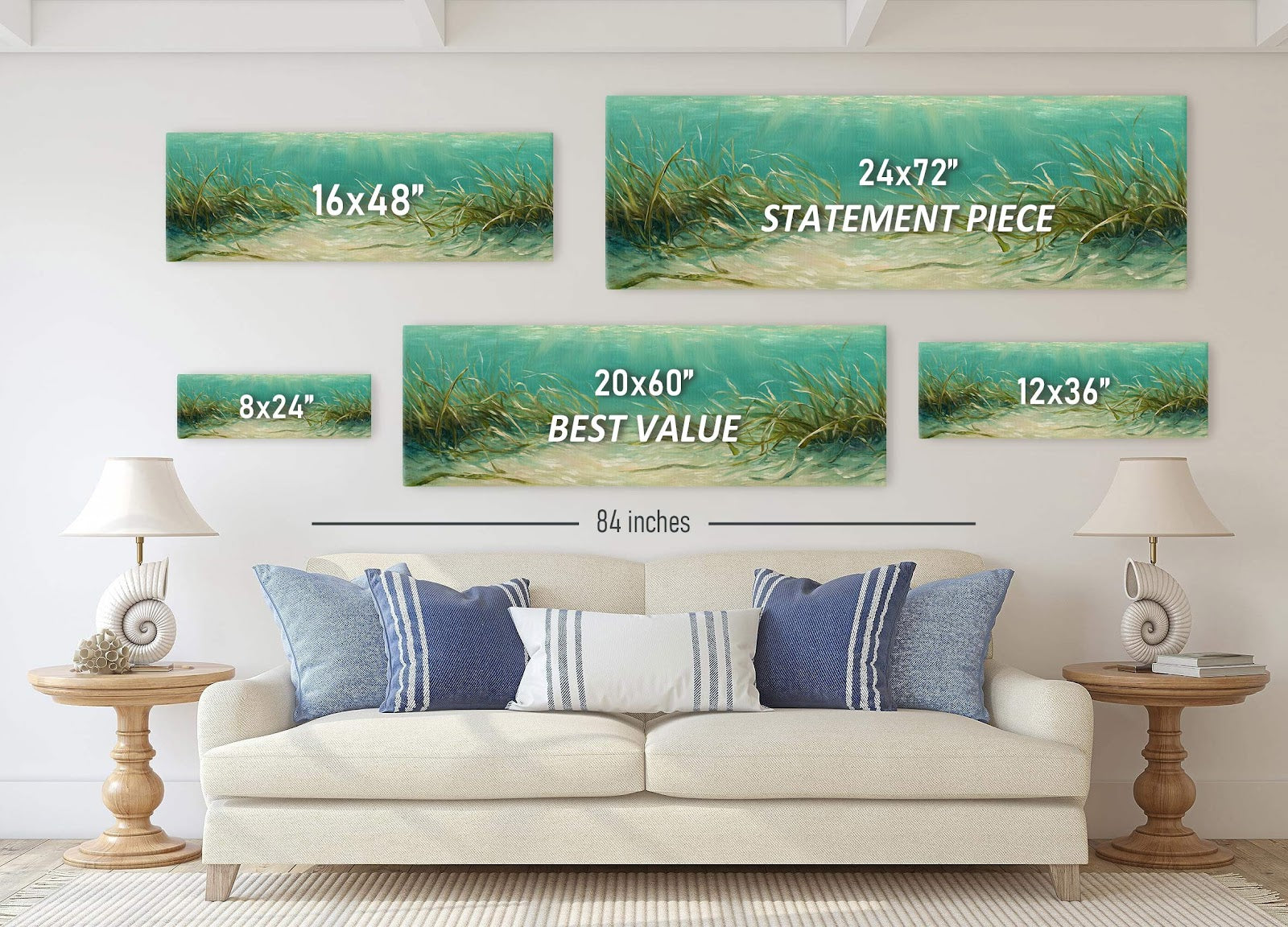 Canvas wall art in interior setting.