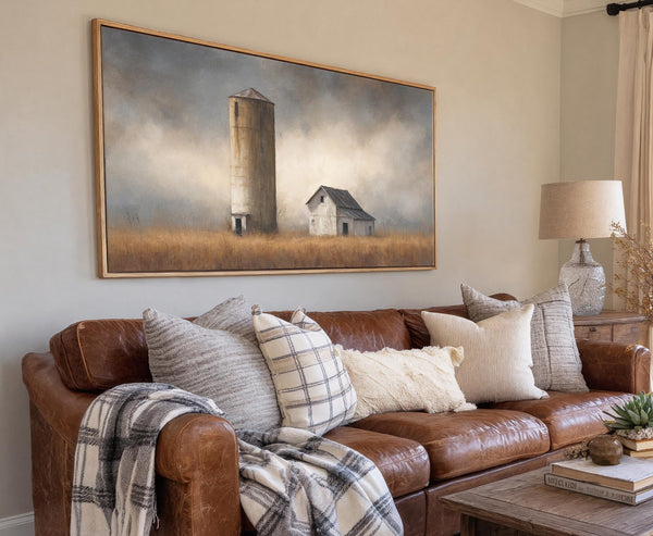 Canvas wall art in interior setting.