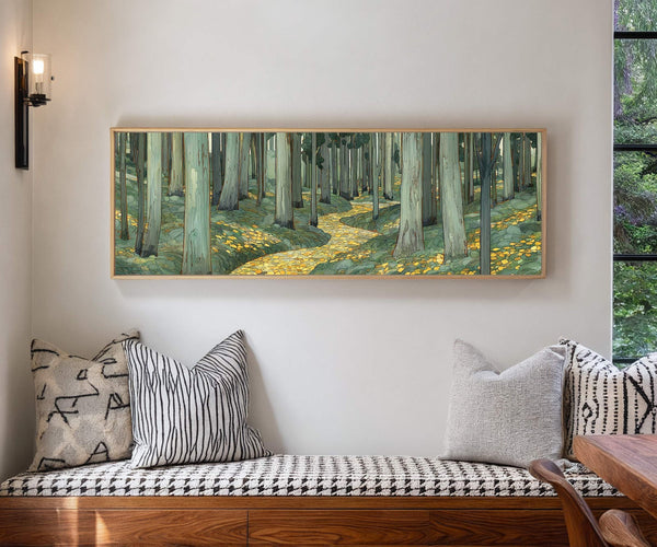 Canvas wall art in interior setting.