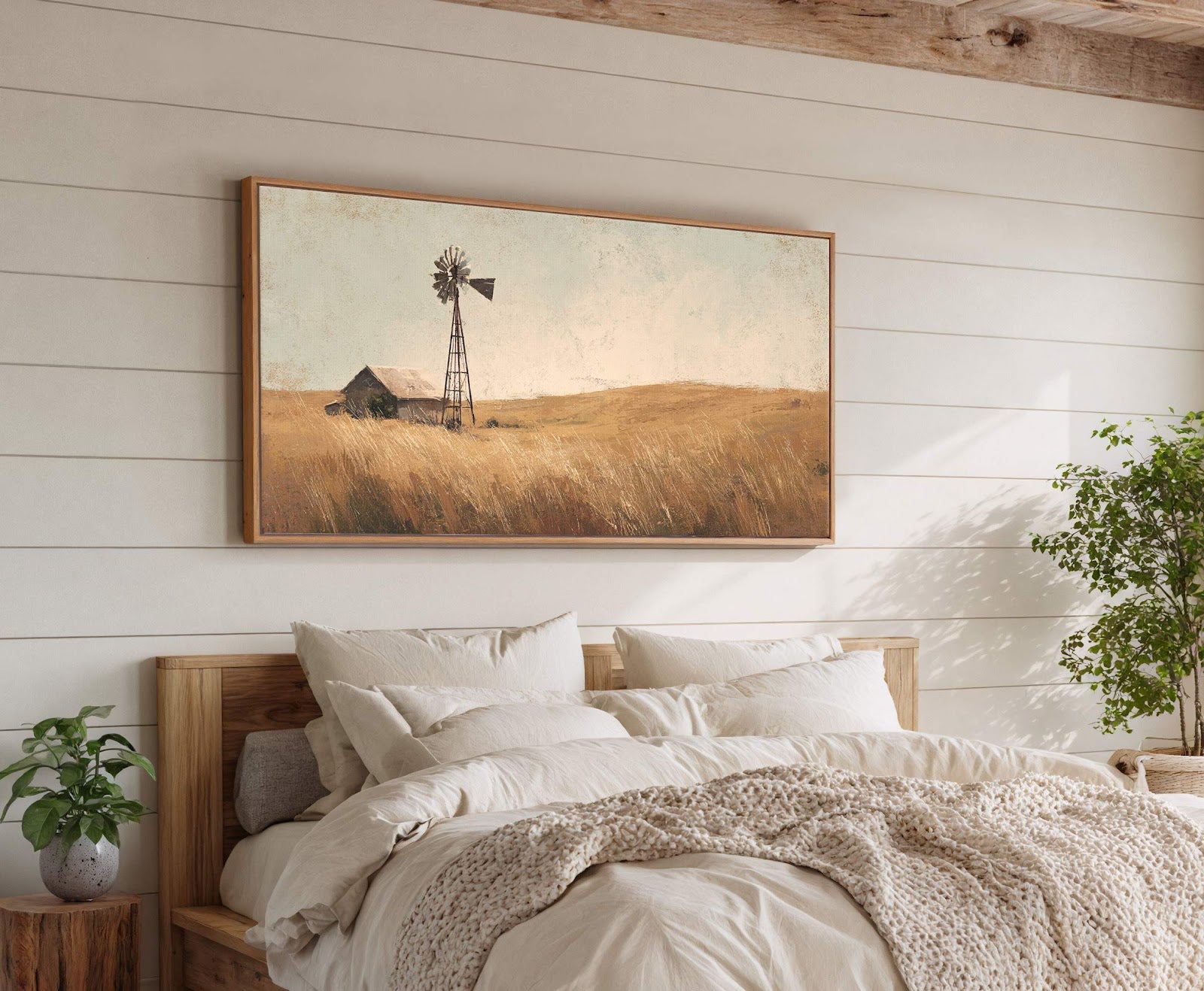 Canvas wall art in interior setting.