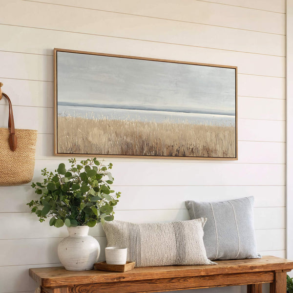 Canvas wall art in interior setting.