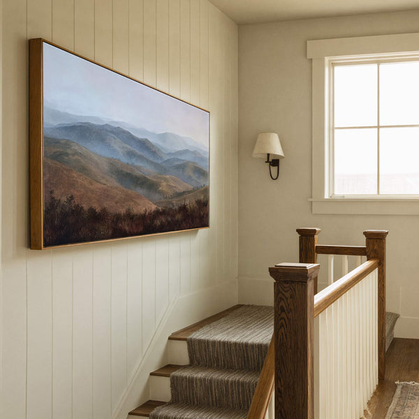 Canvas wall art in interior setting.