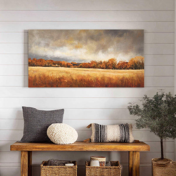 Canvas wall art in interior setting.