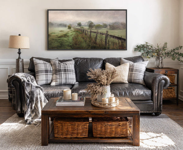 Canvas wall art in interior setting.