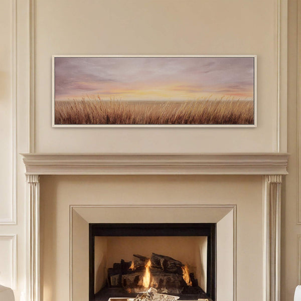 Canvas wall art in interior setting.