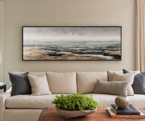 Canvas wall art in interior setting.