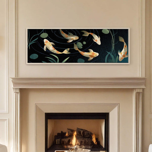 Canvas wall art in interior setting.