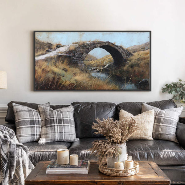 Canvas wall art in interior setting.