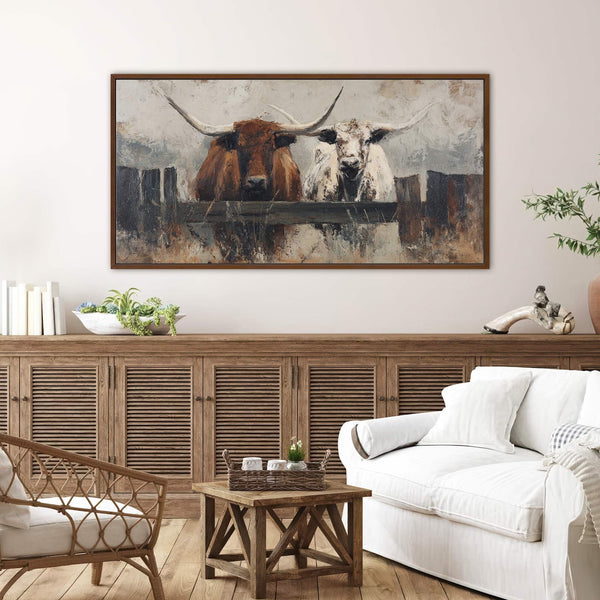 Canvas wall art in interior setting.