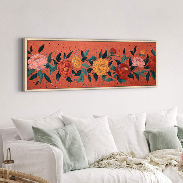 Canvas wall art in interior setting.