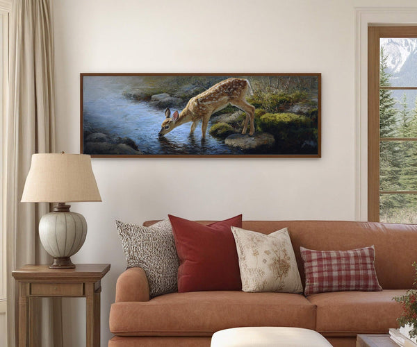 Canvas wall art in interior setting.
