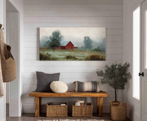 Canvas wall art in interior setting.