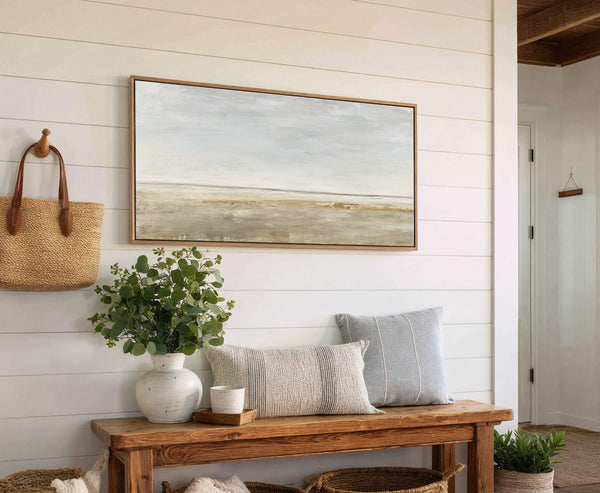 Canvas wall art in interior setting.