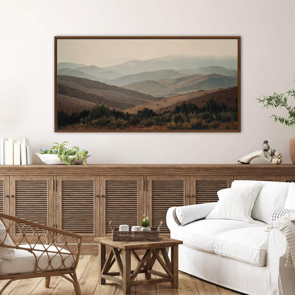 Canvas wall art in interior setting.