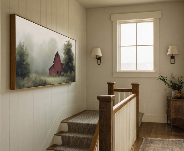 Canvas wall art in interior setting.