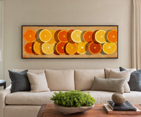 Canvas wall art in interior setting.