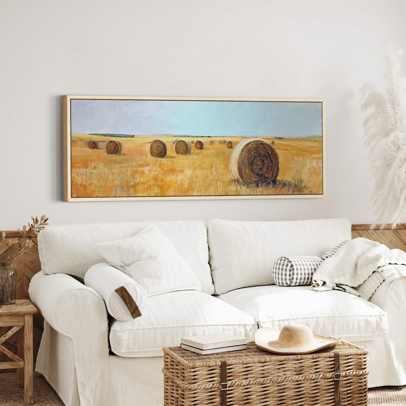 Canvas wall art in interior setting.