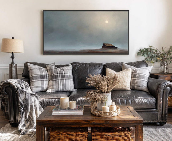 Canvas wall art in interior setting.