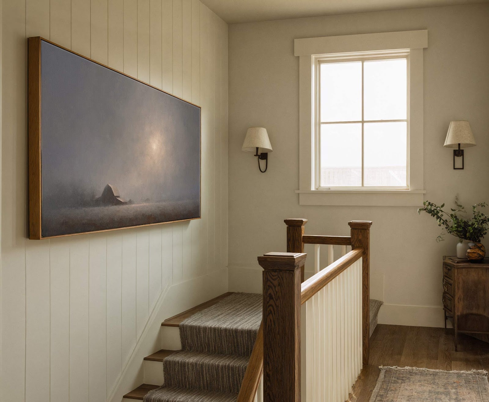 Canvas wall art in interior setting.